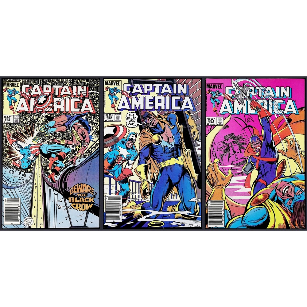 Captain America 3X Comic Lot 292 293 294 Newsstand 1st Black Crow Sisters of Sin